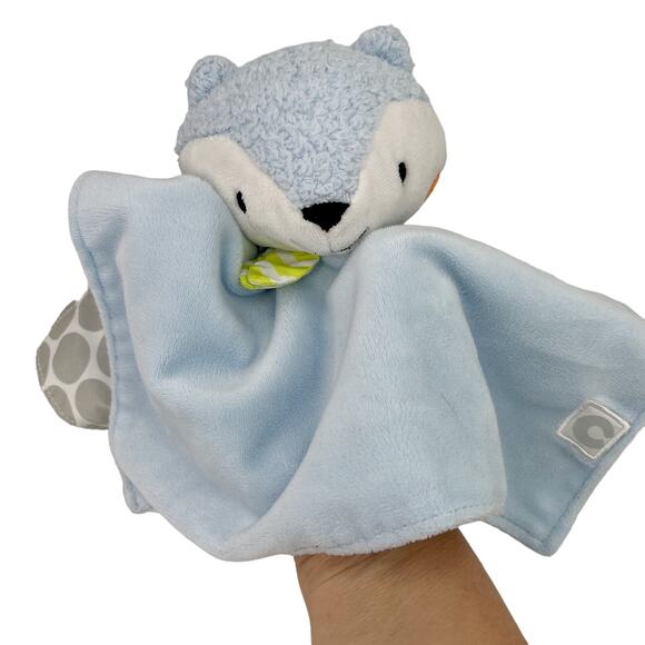 Boppy Plush Lovey Security Blanket Blue Fox Finger Puppet Baby Stuffed Blankie - Picture 2 of 10